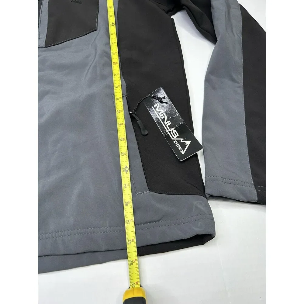 Minus Zero Jacket Men’s XL Softshell Gray + Black Pockets NWT Gorpcore Outdoor